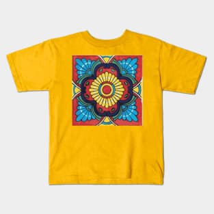 Red Talavera Tile Kids T-Shirt